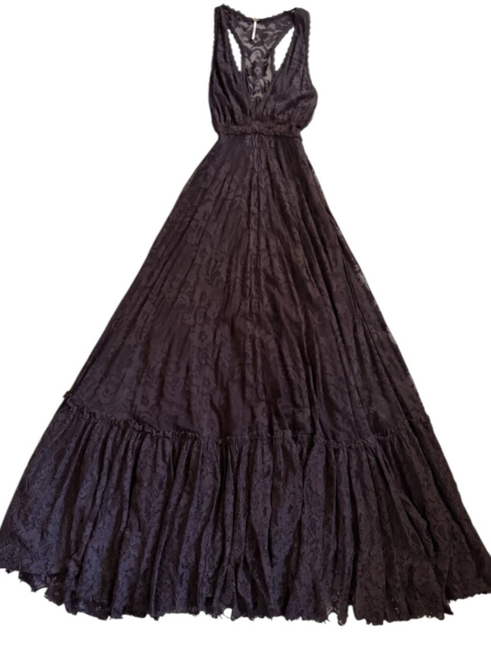 Free People One More Night Erethreal Brown Lace Maxi Dress US 2 Hoco Halloween